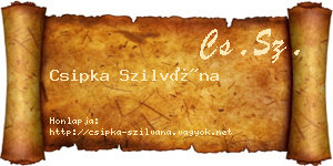 Csipka Szilvána névjegykártya